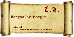 Berghofer Margit névjegykártya